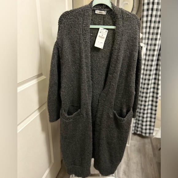 Zara cardigan grey sweater , alpaca and wool blend. Dropped shoulder. Size M. - Picture 10 of 14